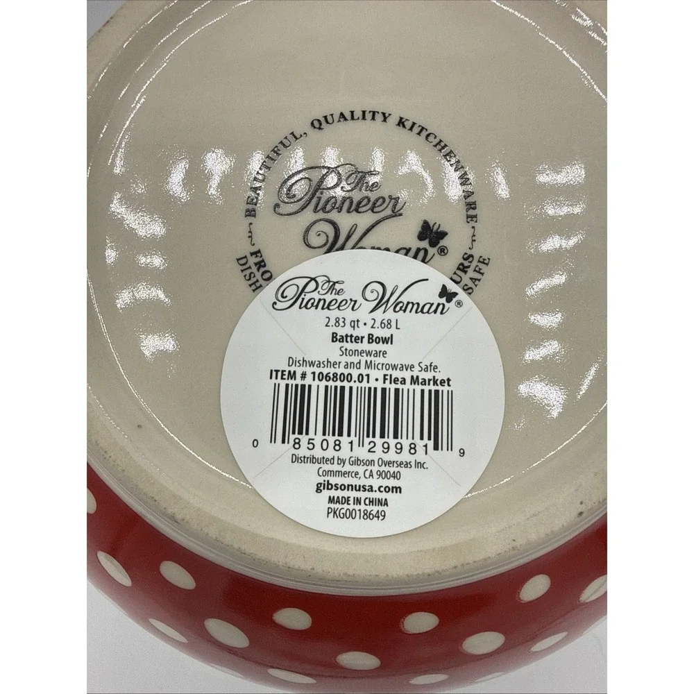 The Pioneer Woman 2.83-Quart Batter Bowl Polka Dot NWT